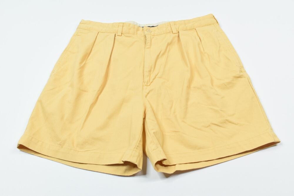 Vintage Polo Ralph Lauren Chino Shorts Mens 38 Orange Cotton Pleated Casual